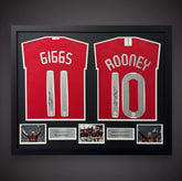 Wayne Rooney & Ryan Giggs Manchester United Dual Framed Signed Shirts